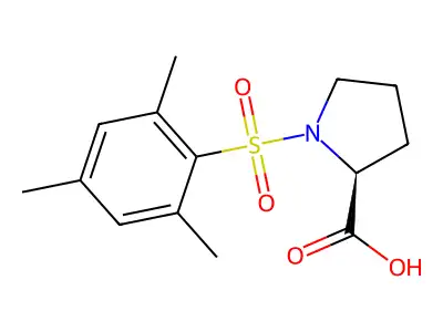 (2S)-1-(2,4,6-Trimethylbenzenesulfonyl)pyrrolidine-2-carboxylic acid structure