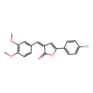 (3E)-5-(4-chlorophenyl)-3-[(3,4-dimethoxyphenyl)methylidene]furan-2-one structure