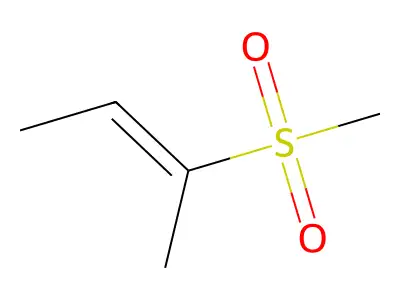 (E)-2-methylsulfonylbut-2-ene structure
