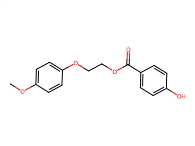 Benzoic acid, 4-hydroxy-, 2-(4-methoxyphenoxy)ethyl ester structure