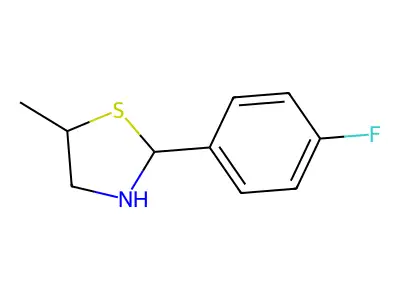 Thiazolidine, 2-(4-fluorophenyl)-5-methyl- structure