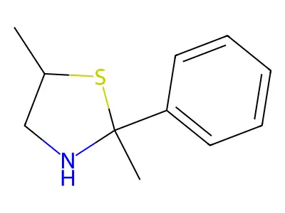 Thiazolidine, 2,5-dimethyl-2-phenyl- structure
