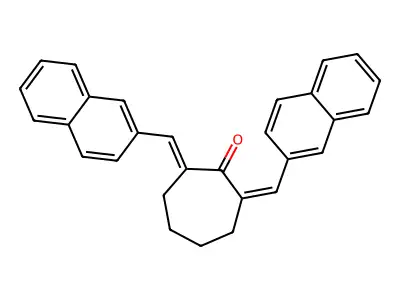 2,7-Bis(2-naphthalenylmethylene)cycloheptanone structure