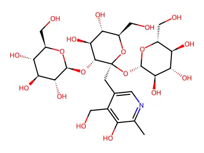 5'-O-(Glucotriosyl)pyridoxine structure