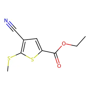 Ethyl 4-cyano-5-(methylthio)thiophene-2-carboxylate structure