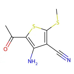 5-Acetyl-4-amino-2-(methylsulfanyl)thiophene-3-carbonitrile structure