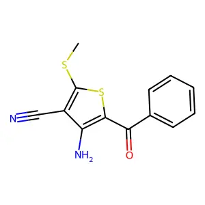 3-Thiophenecarbonitrile, 4-amino-5-benzoyl-2-(methylthio)- structure