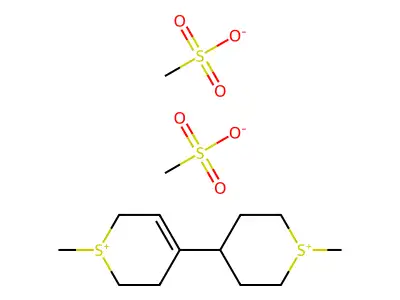 Octahydro-1,1'-dimethyl-2H,2'H-4,4'-bithiopyranium bis(methanesulfonate) structure