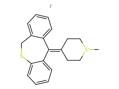 4-(6,11-Dihydrodibenzo(b,e)thiepin-11-ylidene)-1-methyltetrahydrothiopyranium iodide structure