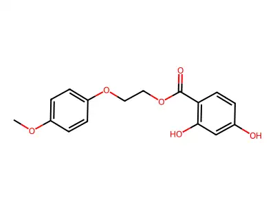 Benzoic acid, 2,4-dihydroxy-, 2-(4-methoxyphenoxy)ethyl ester structure