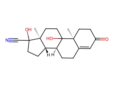 17-Cyano-9,17-dihydroxyandrost-4-ene-3-one structure