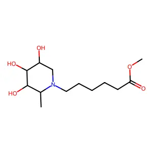 N-(5-Carboxymethyl-1-pentyl)-1,5-dideoxy-1,5-imino-L-fucitol structure