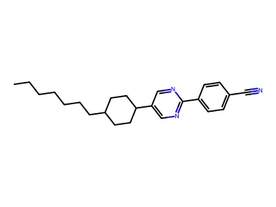 Benzonitrile, 4-[5-(trans-4-heptylcyclohexyl)-2-pyrimidinyl]- structure
