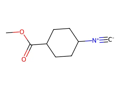 trans-4-Isocyano-cyclohexanecarboxylic acid methyl ester structure