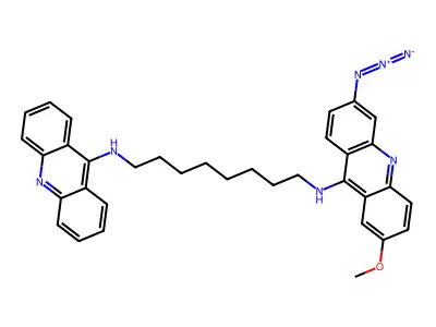 N-(6-azido-2-methoxy-9-acridinyl)-N'-(9-acridinyl)octane-1,8-diamine structure