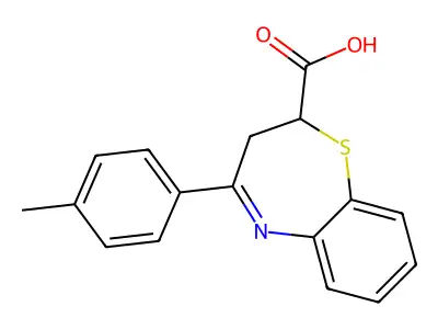 4-(4-Methylphenyl)-2,3-dihydro-1,5-benzothiazepine-2-carboxylic acid structure
