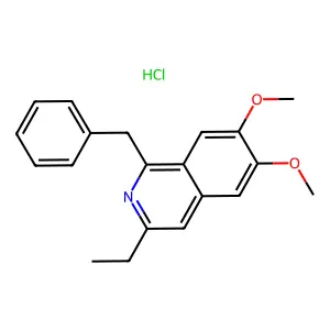 Isoquinoline, 3-ethyl-6,7-dimethoxy-1-(phenylmethyl)-, hydrochloride (1:1) structure