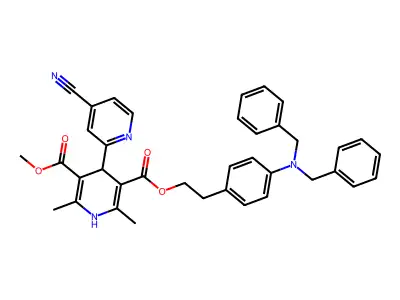 (2,4'-Bipyridine)-3',5'-dicarboxylic acid, 1',4'-dihydro-4-cyano-2',6'-dimethyl-, 2-(4-(bis(phenylmethyl)amino)phenyl)ethyl methyl ester structure