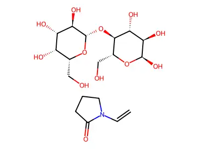 1-Ethenylpyrrolidin-2-one - 4-O-beta-D- galactopyranosyl-alpha-D-glucopyranose (1:1) structure
