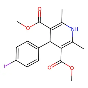 Dimethyl 4-(4-iodophenyl)-2,6-dimethyl-1,4-dihydropyridine-3,5-dicarboxylate structure