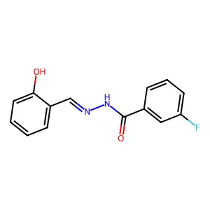 3-Fluoro-N'-[(2-hydroxyphenyl)methylidene]benzohydrazide structure