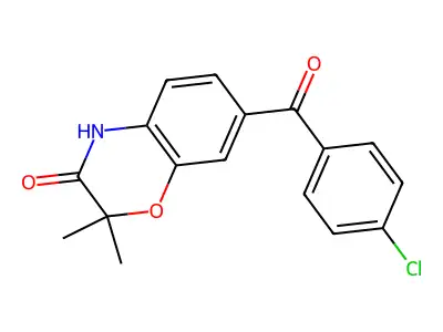 2H-1,4-Benzoxazin-3(4H)-one, 7-(4-chlorobenzoyl)-2,2-dimethyl- structure