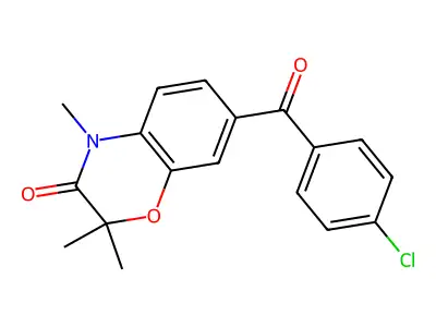 2H-1,4-Benzoxazin-3(4H)-one, 7-(4-chlorobenzoyl)-2,2,4-trimethyl- structure