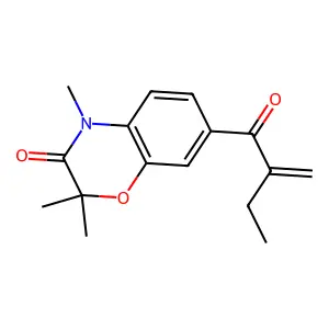 2,2,4-Trimethyl-7-(2-methylene-1-oxobutyl)-2H-1,4-benzoxazin-3(4H)-one structure