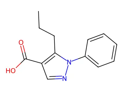 1-Phenyl-5-propyl-1H-pyrazole-4-carboxylic acid structure