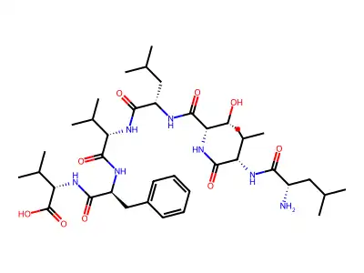 H-Leu-Val-Thr-Leu-Val-Phe-Val-OH structure