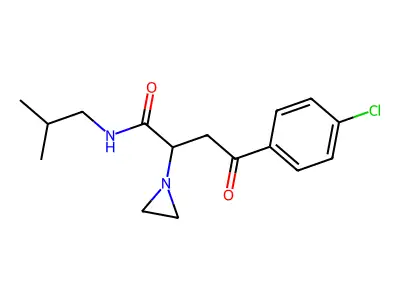 2-(Aziridin-1-yl)-4-(4-chlorophenyl)-N-(2-methylpropyl)-4-oxobutanimidic acid structure