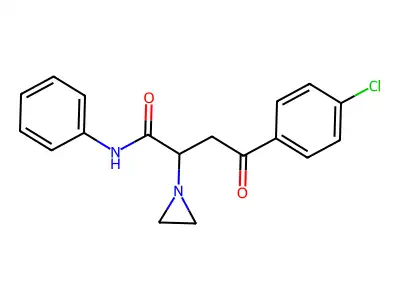 2-(Aziridin-1-yl)-4-(4-chlorophenyl)-4-oxo-N-phenylbutanimidic acid structure