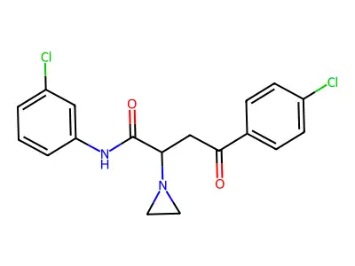1-Aziridineacetamide, N-(3-chlorophenyl)-alpha-(2-(4-chlorophenyl)-2-oxoethyl)- structure