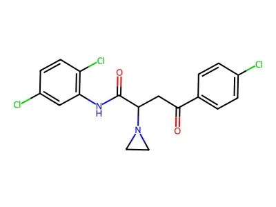 alpha-(2-(4-Chlorophenyl)-2-oxoethyl)-N-(2,5-dichlorophenyl)-1-aziridineacetamide structure