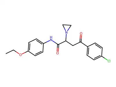 1-Aziridineacetamide, alpha-(2-(4-chlorophenyl)-2-oxoethyl)-N-(4-ethoxyphenyl)- structure