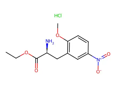 DL-Phenylalanine, 2-methoxy-5-nitro-, ethyl ester, monohydrochloride structure