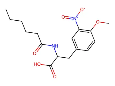DL-Tyrosine, O-methyl-3-nitro-N-(1-oxohexyl)- structure