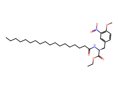 DL-Tyrosine, O-methyl-3-nitro-N-(1-oxooctadecyl)-, ethyl ester structure