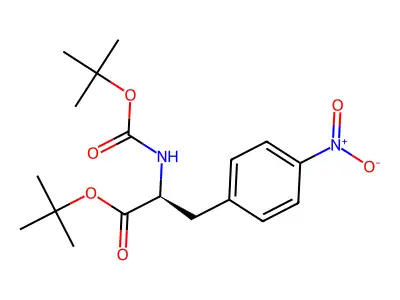 Phenylalanine, N-t-butyloxycarbonyl-4-nitro-, t-butyl ester structure
