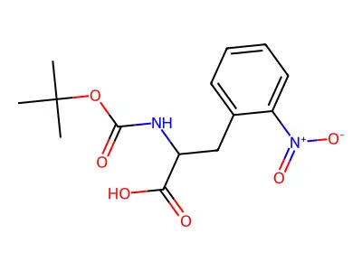 (S)-2-((tert-Butoxycarbonyl)amino)-3-(2-nitrophenyl)propanoic acid structure