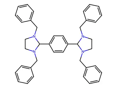 1,3-Dibenzyl-2-[4-(1,3-dibenzylimidazolidin-2-yl)phenyl]imidazolidine structure