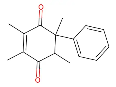 Cyclohex-2-ene-1,4-dione, 2,3,5,6-tetramethyl-5-phenyl- structure
