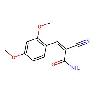 Alpha-cyano-2,4-dimethoxycinnamamide structure