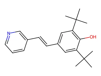 2,6-Ditert-butyl-4-(2-pyridin-3-ylethenyl)phenol structure