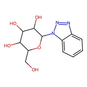 2-Benzotriazol-1-yl-6-hydroxymethyl-tetrahydro-pyran-3,4,5-triol structure