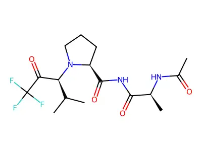 Acetylalanyl-prolyl-valyl-trifluoromethyl ketone structure