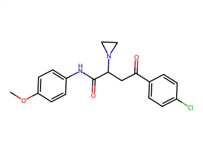 1-Aziridineacetamide, alpha-(2-(4-chlorophenyl)-2-oxoethyl)-N-(4-methoxyphenyl)- structure