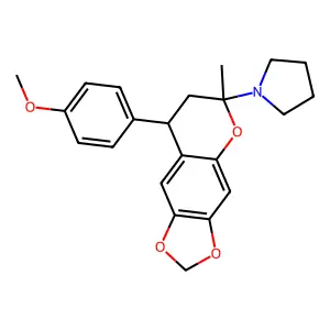 1-(7,8-Dihydro-8-(4-methoxyphenyl)-6-methyl-6H-1,3-dioxolo(4,5-g)(1)benzopyran-6-yl)pyrrolidine structure