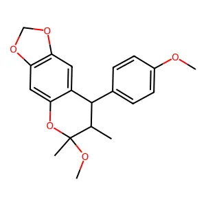 7,8-Dihydro-6-methoxy-8-(4-methoxyphenyl)-6,7-dimethyl-6H-1,3-dioxolo(4,5-g)(1)benzopyran structure