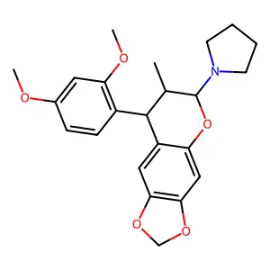 1-(8-(2,4-Dimethoxyphenyl)-7,8-dihydro-7-methyl-6H-1,3-dioxolo(4,5-g)(1)benzopyran-6-yl)pyrrolidine structure